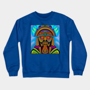 New World Gods (11) - Mesoamerican Inspired Psychedelic Art Crewneck Sweatshirt